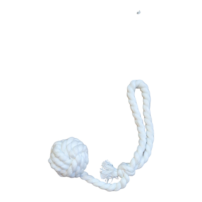 اسباب بازی سگ وگربه مدل توپ کنفی طناب دار