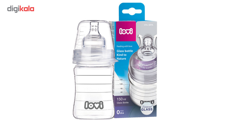 شیشه شیر لاوی مدل pure ظرفیت 150 میلی لیتر