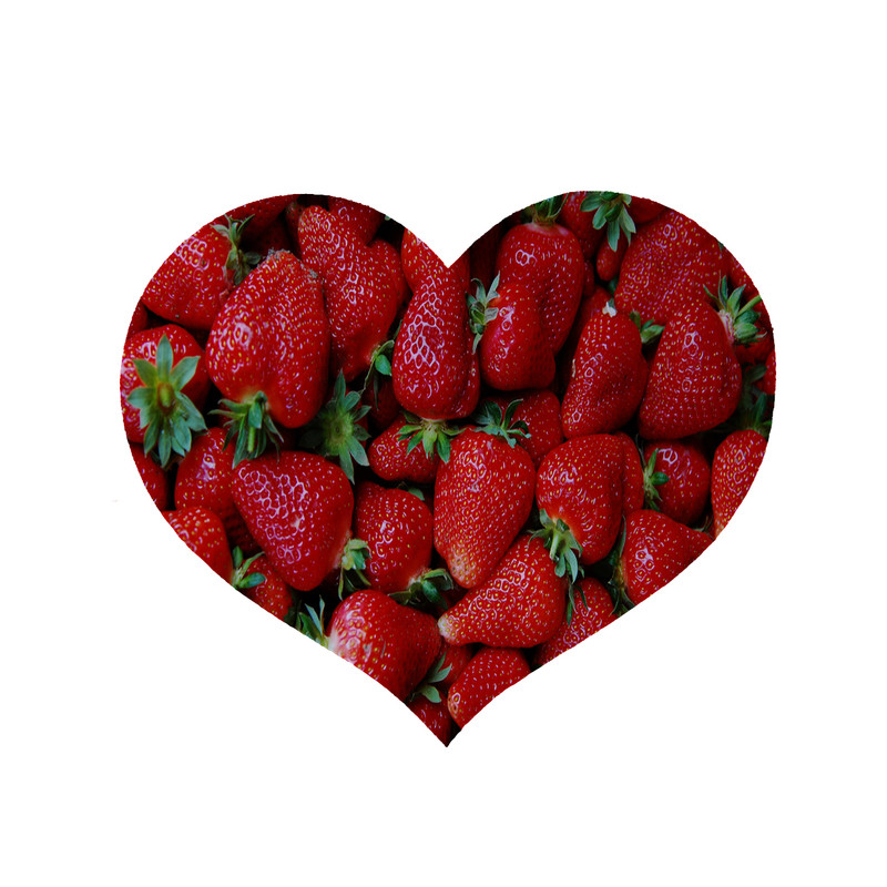 پادری مدل قلب طرح توت فرنگی کد 6365 سایز 90x90 سانتی متر