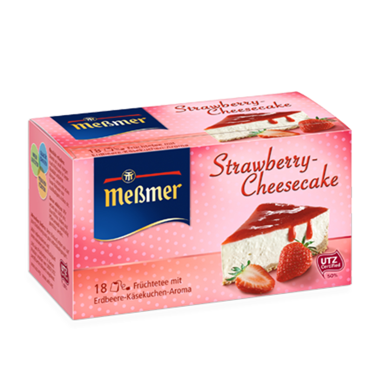 دمنوش آلمانی چیزکیک توت فرنگی مسمر مدل Strawberry Cheesecake بسته 18 عددی