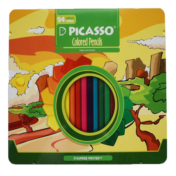 مداد رنگی 24 رنگ پیکاسو مدل فلزی
