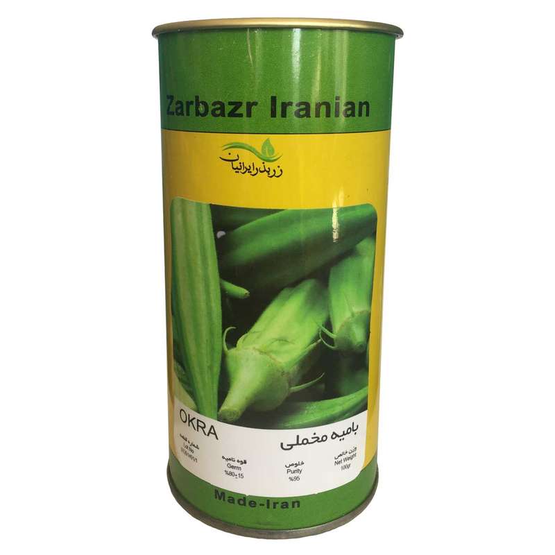 بذر بامیه مخملی زر بذر ایرانیان قوطی 100 گرمی مدل GH100g-36