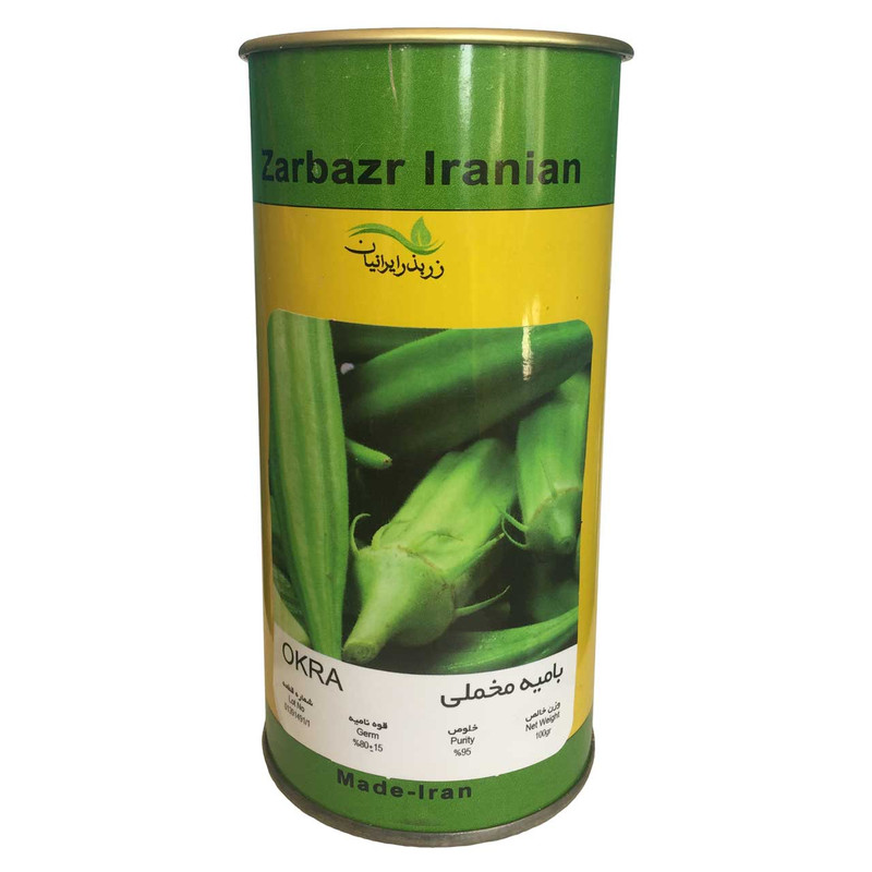 بذر بامیه مخملی زر بذر ایرانیان قوطی 100 گرمی مدل GH100g-36