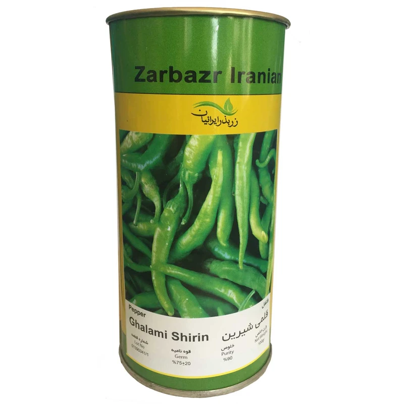 بذر فلفل قلمی شیرین زر بذر ایرانیان قوطی 100 گرمی مدل GH100g-38