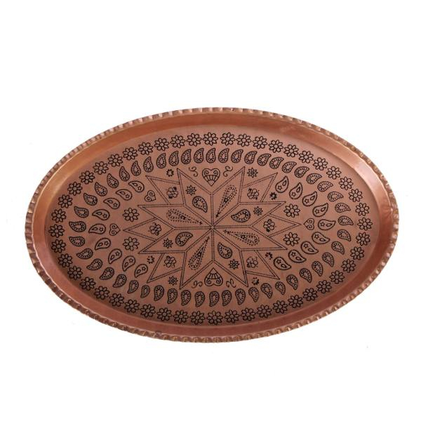 سینی مسی مدل بیضی سایز 24 × 36 سانتی متر