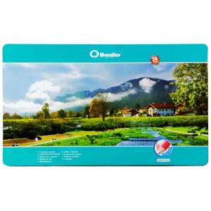 مداد رنگی 36 رنگ بنیتو کد MIRCPMB001-36 مدل منظره روستا