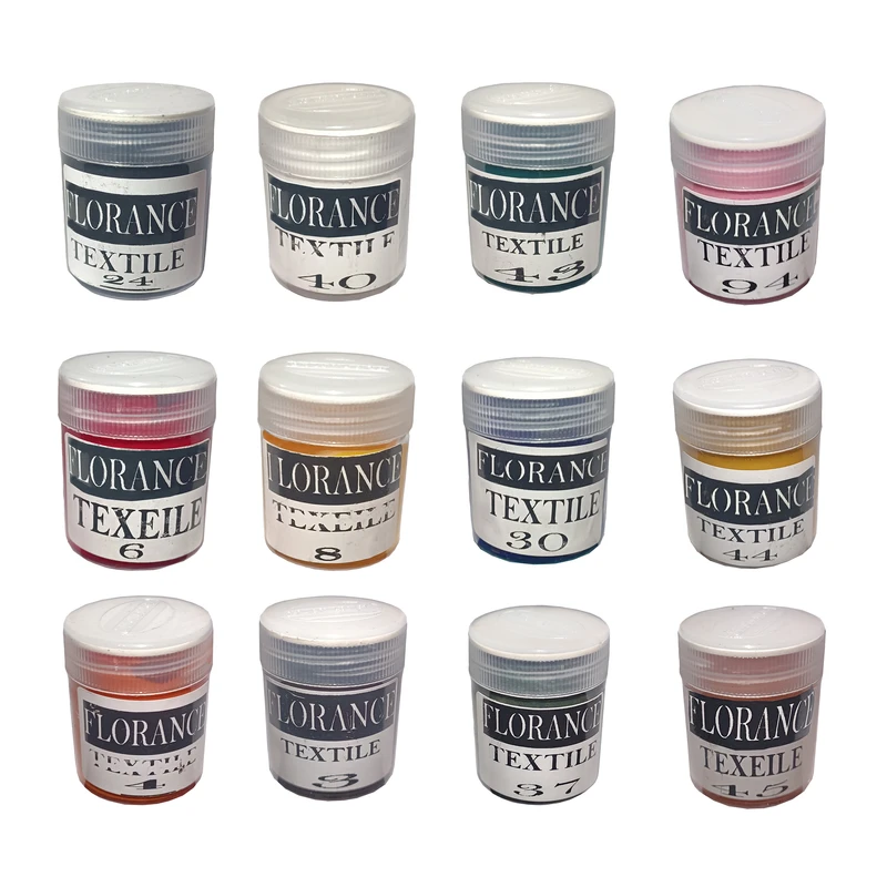 رنگ پارچه فلورانس مدل Op حجم 45 میلی لیتر بسته 12 عددی