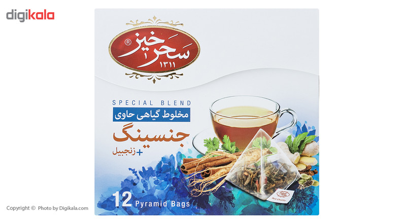 دمنوش کیسه ای هرمی انرژی سحرخیز بسته 12 عددی