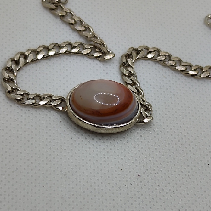 دستبند نقره مردانه نقره جات بافندگان مدل سنگ باباقوری کد 353