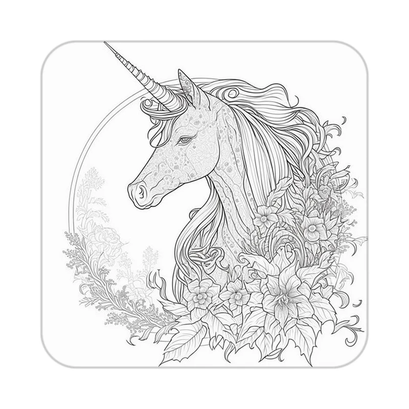 زیر لیوانی کاکتی طرح اسب تک شاخ و یونیکورن مدل mp30349