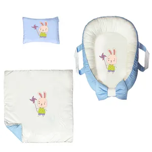 سرویس خواب سه تکه نوزاد ناریکو مدل گارد محافظ دار طرح خرگوش کد 0286