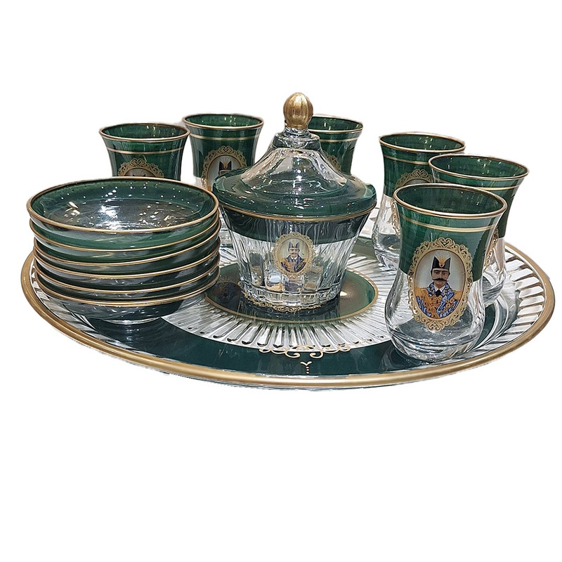 سرویس چای خوری 14 پارچه 6 نفره طرح ناصری