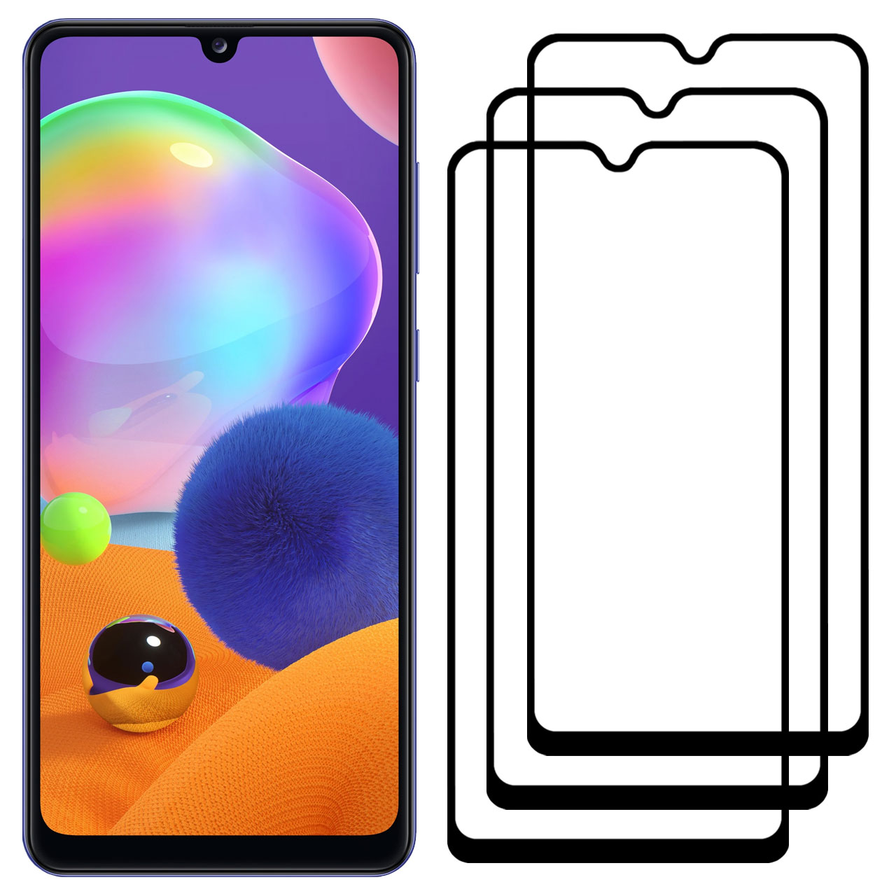 محافظ صفحه نمایش مدل FCG مناسب برای گوشی موبایل سامسونگ Galaxy A31 بسته سه عددی