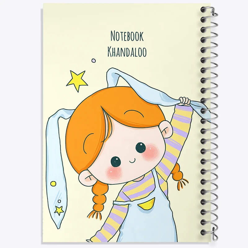 دفتر شطرنجی 50 برگ خندالو طرح دخترانه کیوت کد N3952