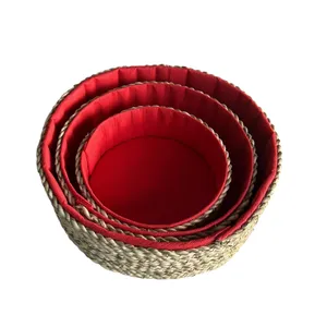 سبد حصیری مدل نان و سبزی مجموعه 3 عددی