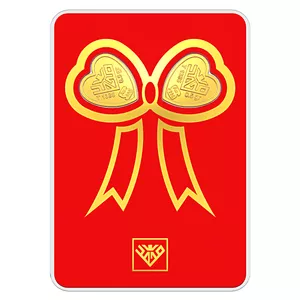 شمش طلا 24 عیار طلای محمد مدل قلب پاپیون
