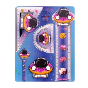 خط کش آوای تحریر مدل فضانورد طرح دونات مجموعه 5 عددی