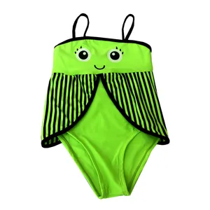 مایو دخترانه گلدونه مدل زنبور Green
