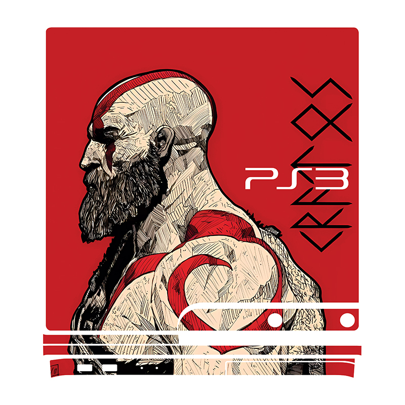 برچسب پلی استیشن 3 اسلیم مدل GOD OF WAR 03 مجموعه 6 عددی