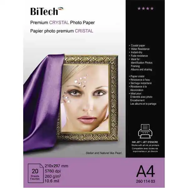 کاغذ عکس بای تک مدل کریستال سایزA4 بسته ۲۰ عددی