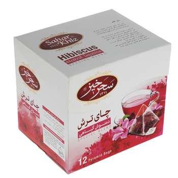 دمنوش کیسه ای هرمی چای ترش سحرحیز بسته 12 عددی