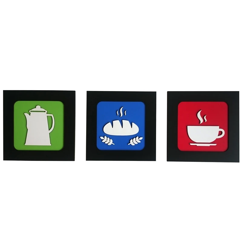 استیکر چوبي ژیوار طرح kitchen1 بسته 3 عددی