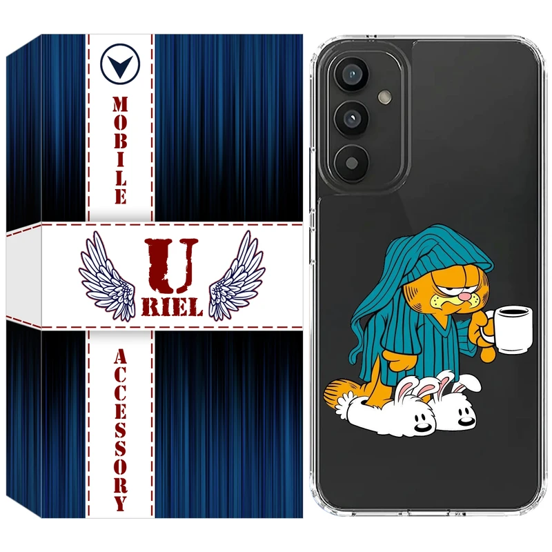 کاور یوریل قاب مدل Clear کد 72 طرح گارفیلد مناسب برای گوشی موبایل سامسونگ Galaxy A14 5G / A14 4G