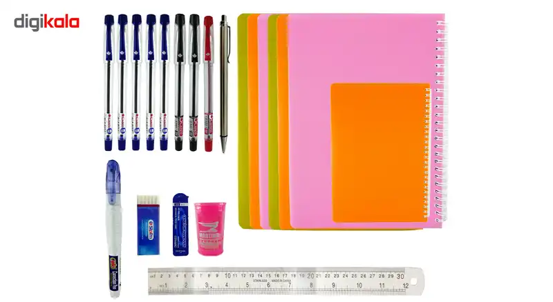 ست لوازم تحریر مدل 10009 مجموعه 21 عددی