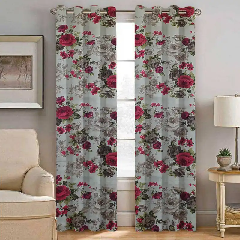 پرده سندس مدل گل کد 1149 سایز 190x180 سانتی متر