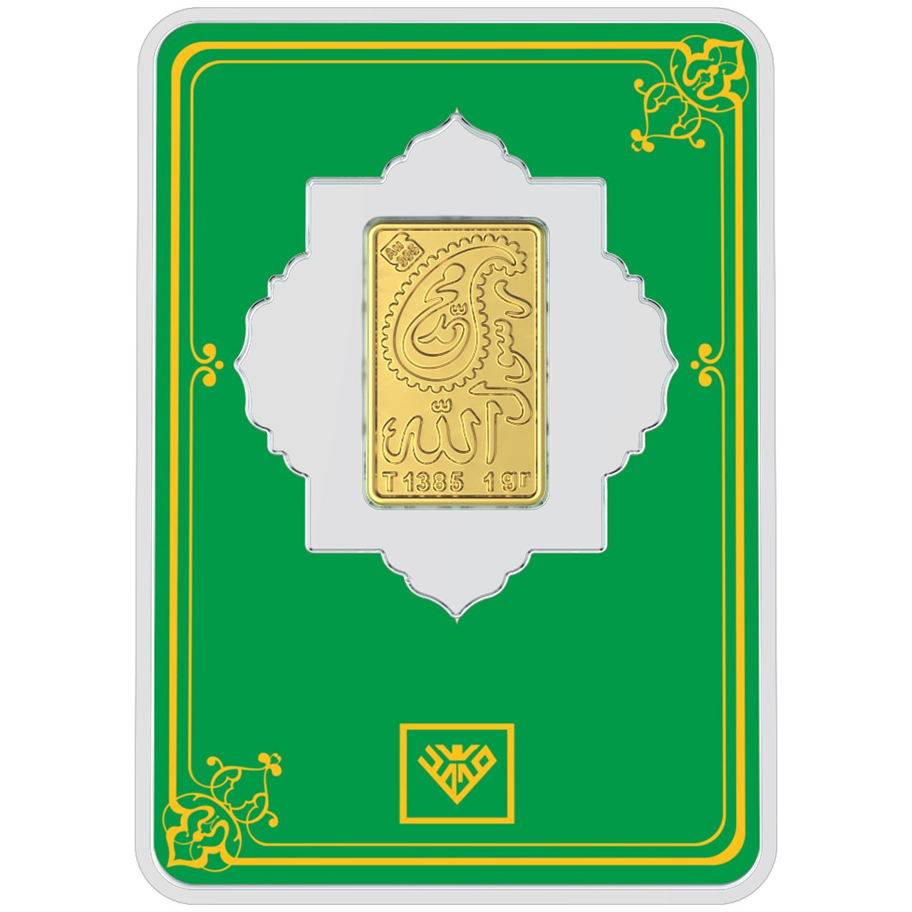 شمش طلا 24 عیار طلای محمد مدل محمد رسول الله -  - 1