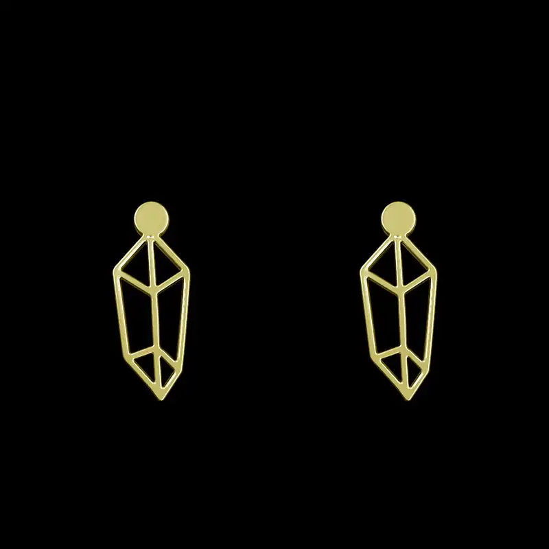 گوشواره طلا 18 عیار زنانه مدوپد مدل هندسی کد GA1-15077