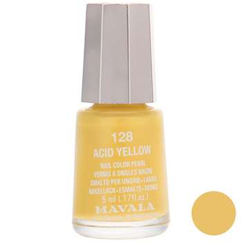 لاک ناخن ماوالا مدل Mini Acid Yellow شماره 128