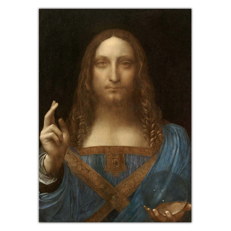 تابلو شاسی ونسونی طرح Jesus De Leonardo Da Vinci سایز 30x40 سانتی متر