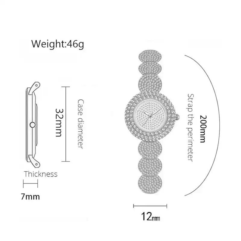 ساعت مچی عقربه ای زنانه مدل نگین دار کد 01