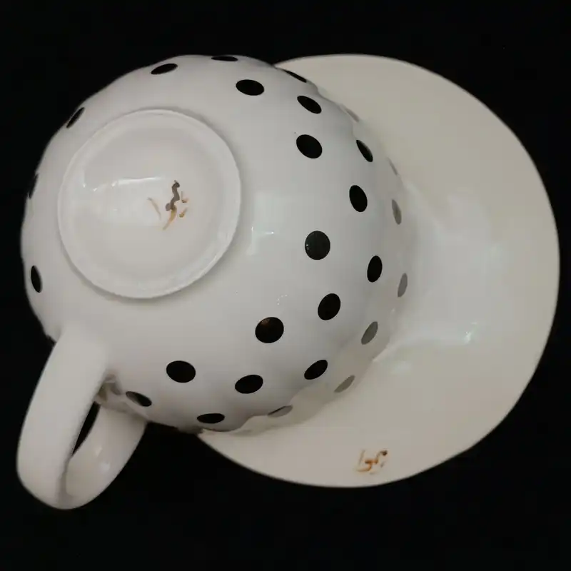 ست فنجان و نعلبکی سرامیکی هیوا طرح خالدار کد 11274870