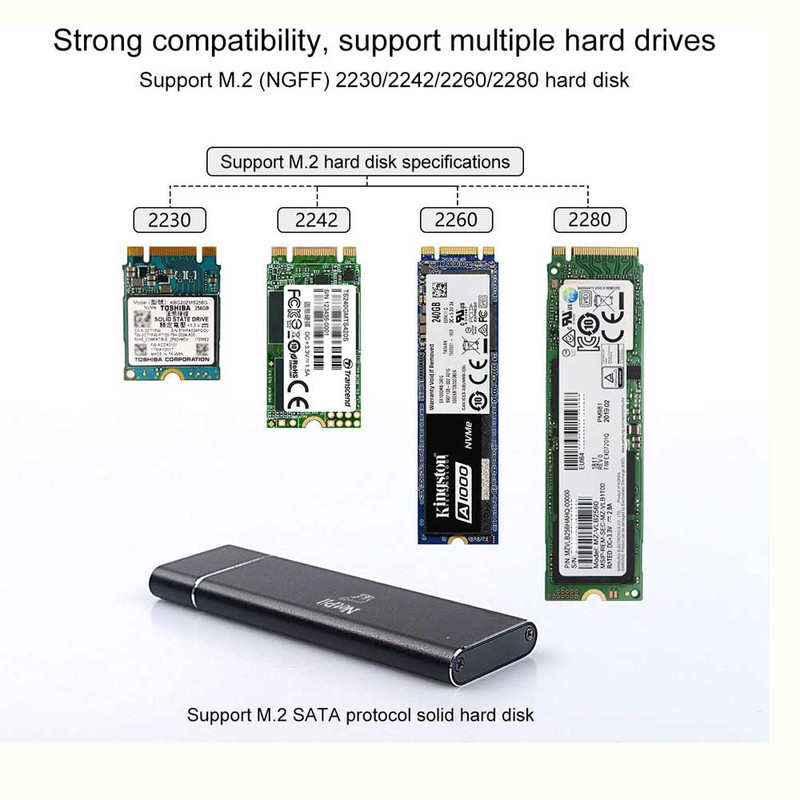 باکس تبدیل  NGFF SSD M.2 به USB3.0 نت پیل مدل V127