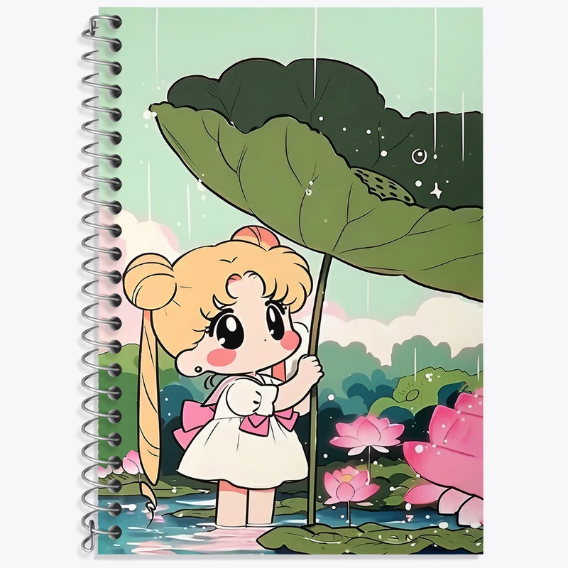 دفتر زبان 50 برگ خندالو مدل سه خط طرح انیمه سیلور مون (Sailor Moon) کد N5373