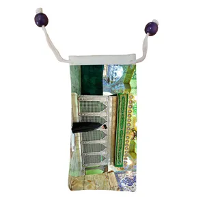 کاور عینک اطلس آبی طرح حرم حضرت معصومه و تصویر رهبر معظم انقلاب اسلامی سید علی خامنه ای مدل KE1076