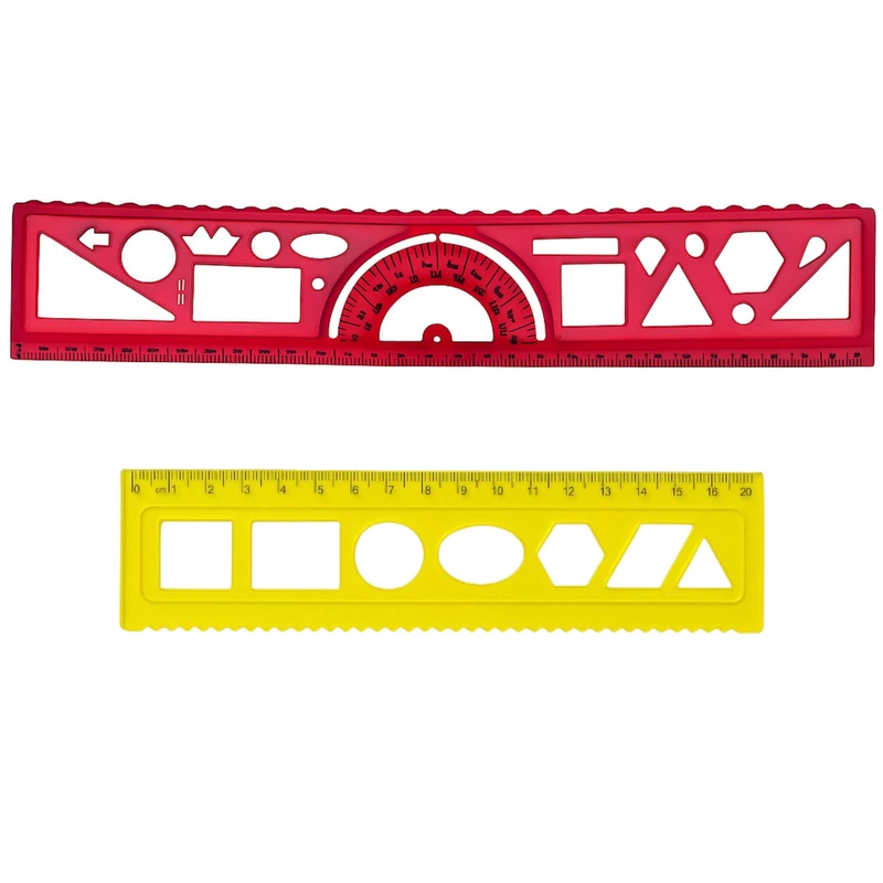 خط‌کش 30 سانتی‌متری مدل ژله ای به همراه خط‌کش 20 سانتی‌متری