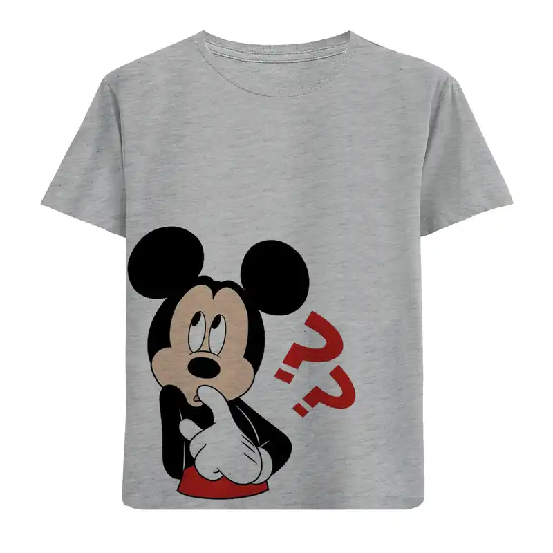 تی شرت آستین کوتاه بچگانه مدل سوال میکی موس F760