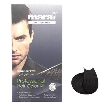 کیت رنگ مو مارال مدل Black Brown حجم 100 میلی لیتر رنگ مشکی تیره