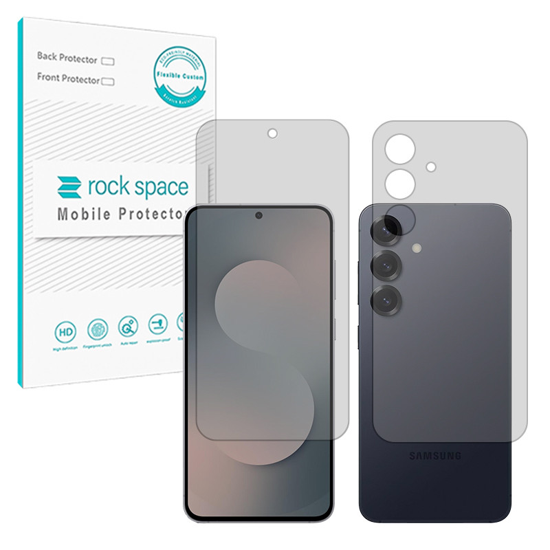 محافظ صفحه نمایش مات راک اسپیس مدل Resistant مناسب برای گوشی موبایل سامسونگ Galaxy S25 FE به همراه محافظ پشت گوشی