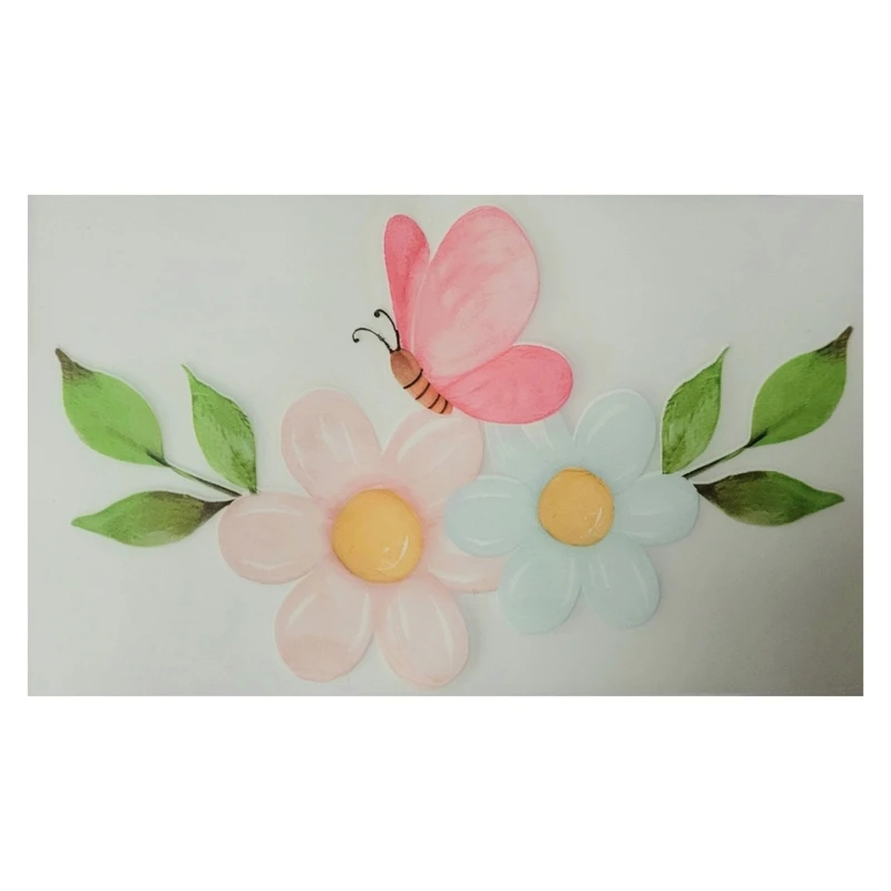 استیکر پارچه و لباس مدل گل و پروانه کد flowerfly