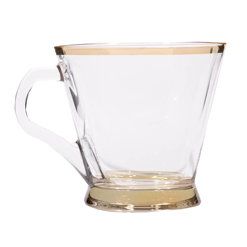 فنجان برنزی بلینک مکس مدل 98 بسته 6 عددی لب طلا