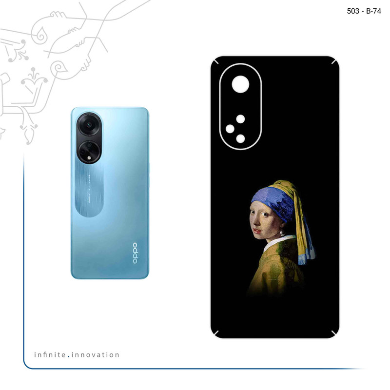 برچسب پوششی ماهوت مدل Girl with a Pearl Earring of Vermeer مناسب برای گوشی موبایل اپو A98
