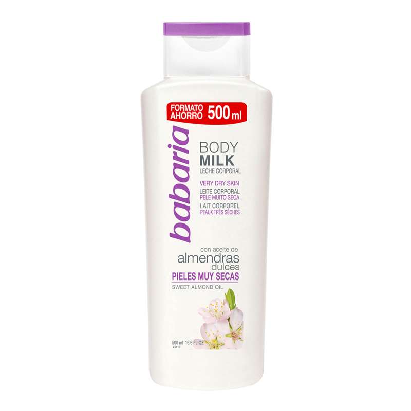 شیر بدن باباریا مدل بادام حجم 500 میلی لیتر