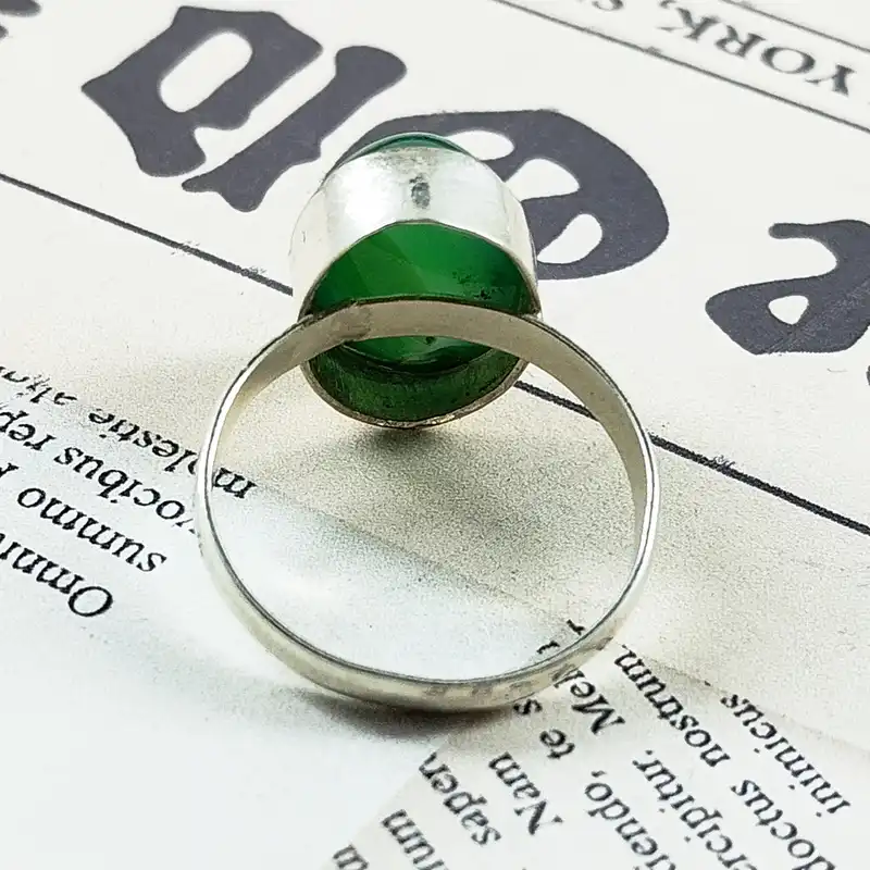 انگشتر نقره زنانه سلین کالا مدل عقیق یشم کد 101