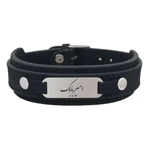 دستبند نقره مردانه ترمه ۱ مدل امیر بابک کد Dcsf0335