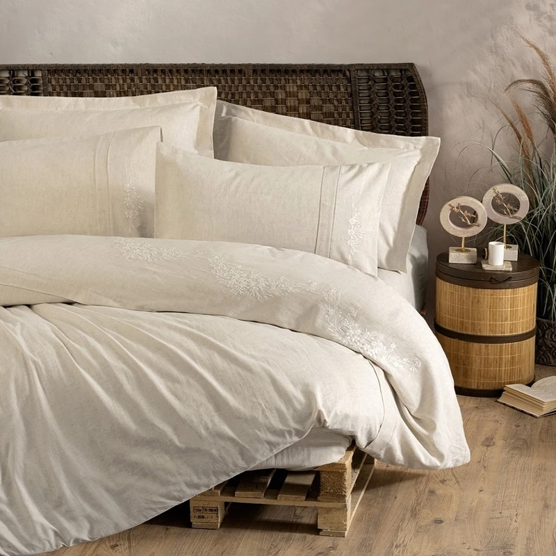 سرویس ملحفه دو نفره 6 تکه کاتن باکس مدل COTTON KETEN FORBES