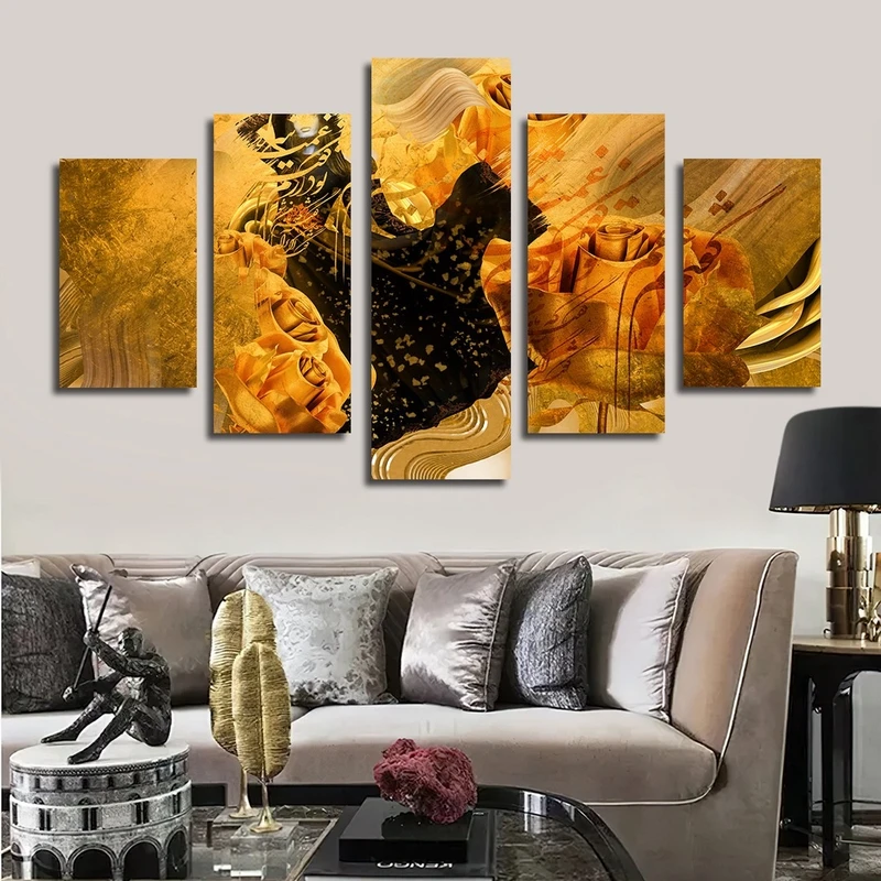 تابلو شاسی بکلیت طرح خطاطی و شعر ایرانی مدل SH-2547 مجموعه 5 عددی